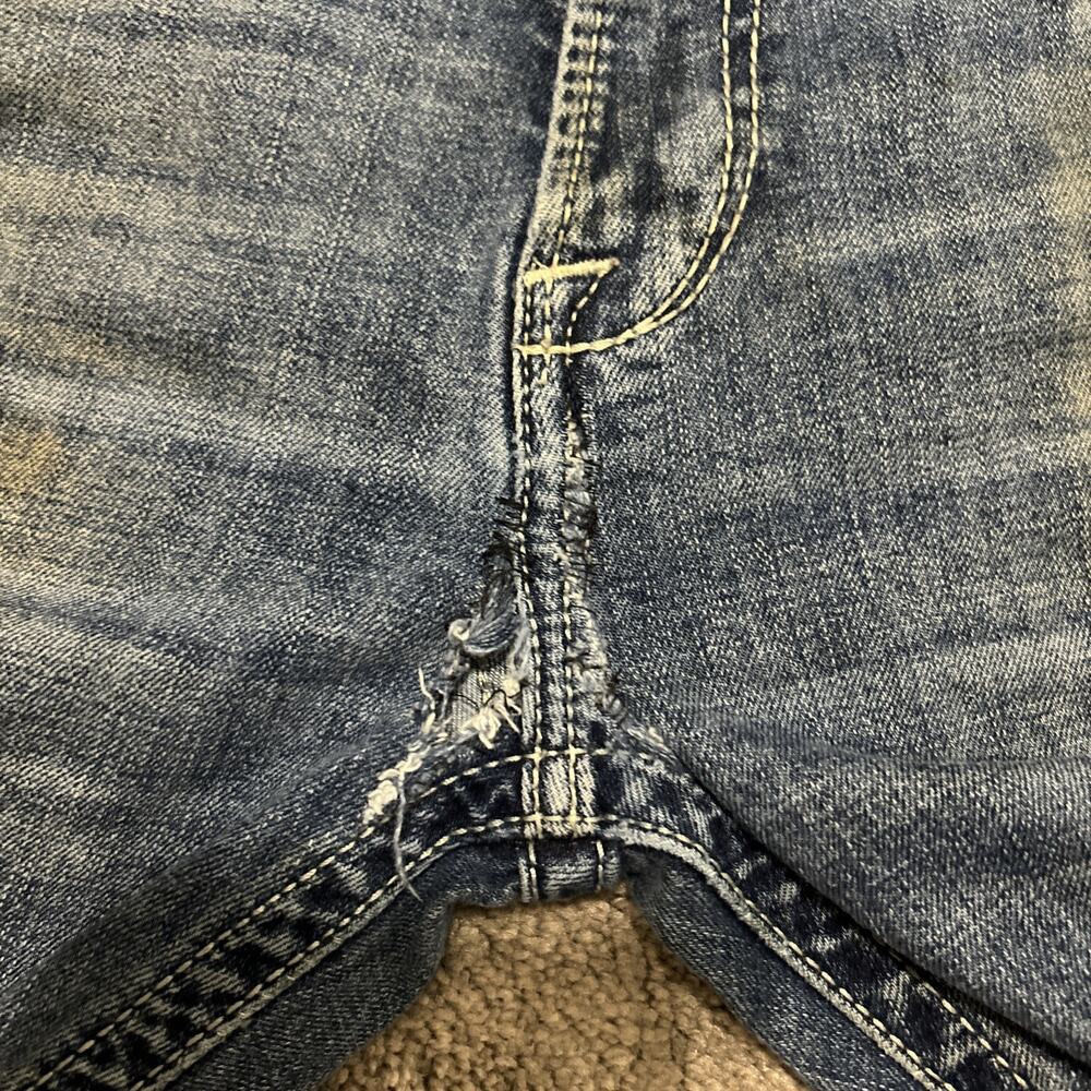 Ariat M7 Jeans Mens 36x30 Medium Wash Slim Fit Straight Leg Distressed Denim - Picture 3 of 6